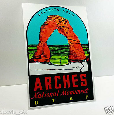 Arches National Park Utah Vintage Style Travel Decal,vinyl Sticker,luggage Label