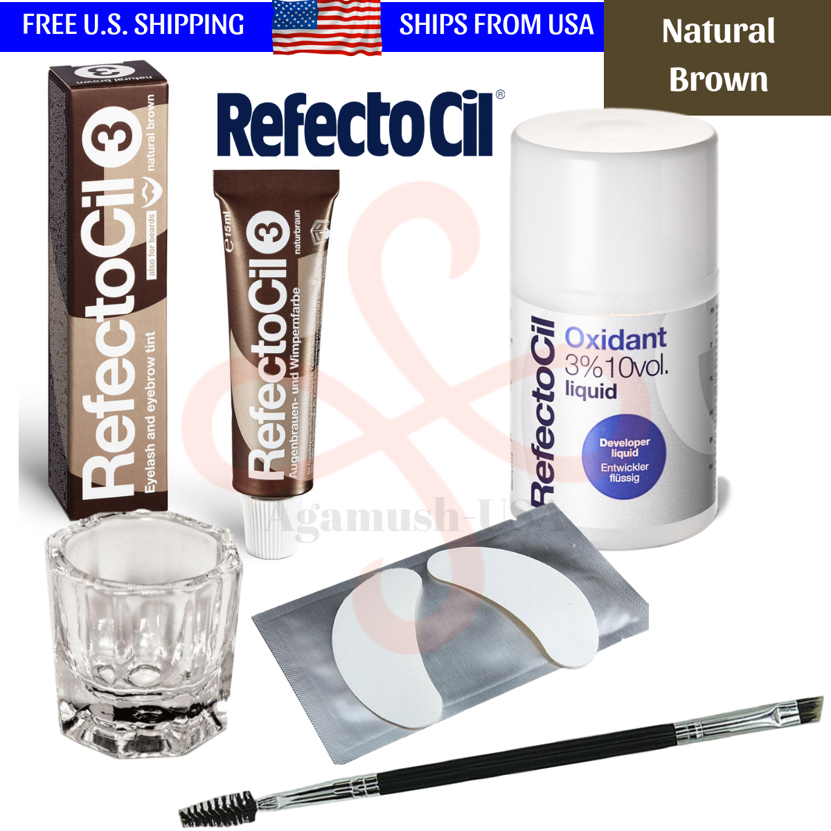 Refectocil Natural Brown Tint Eyelash Eyebrow Professional Tinting Kit Hair Dye