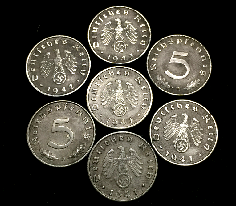 Rarest Wwii German 5 Cent Coin Military Army War Collection - World War 2 Era