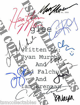 Glee Autographed Script Cory Monteith Naya Rivera Santana Signed Jane Lynch