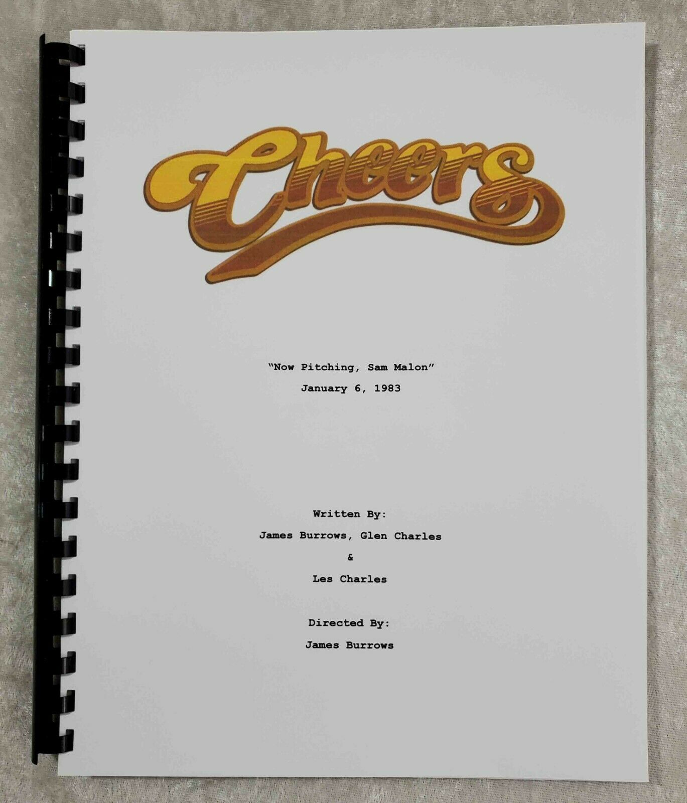 Cheers Reprint Full Tv Episode Script 1983 "now Pitching, Sam Malone" Episode