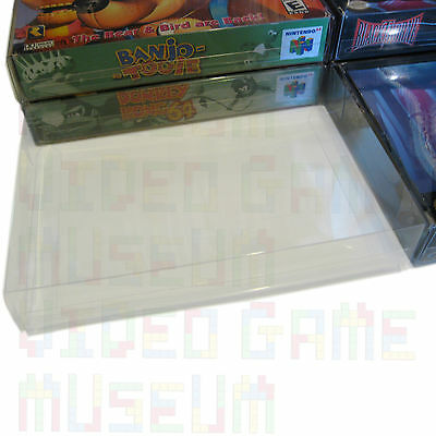 5 Custom Clear Plastic Box Protectors Case Sleeves For Snes N64 Cib Boxed Games