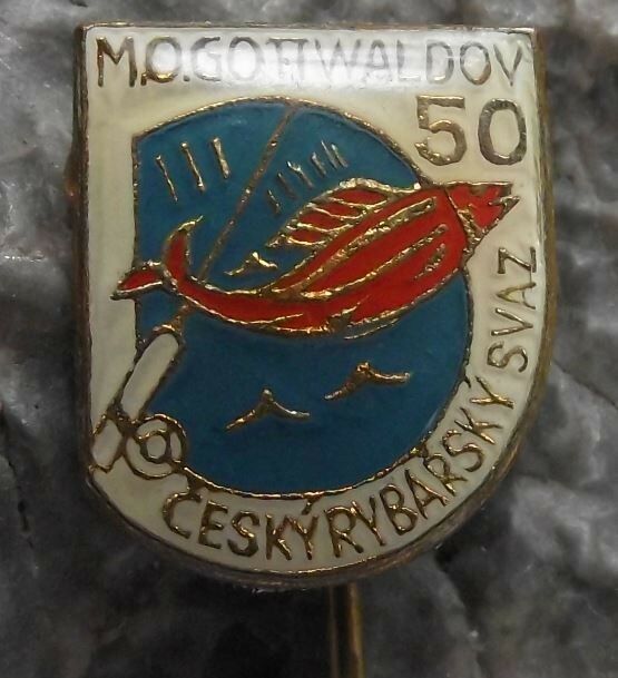 Gottwaldov Fishing Association 50th Anniversary Members Fish Pin Badge