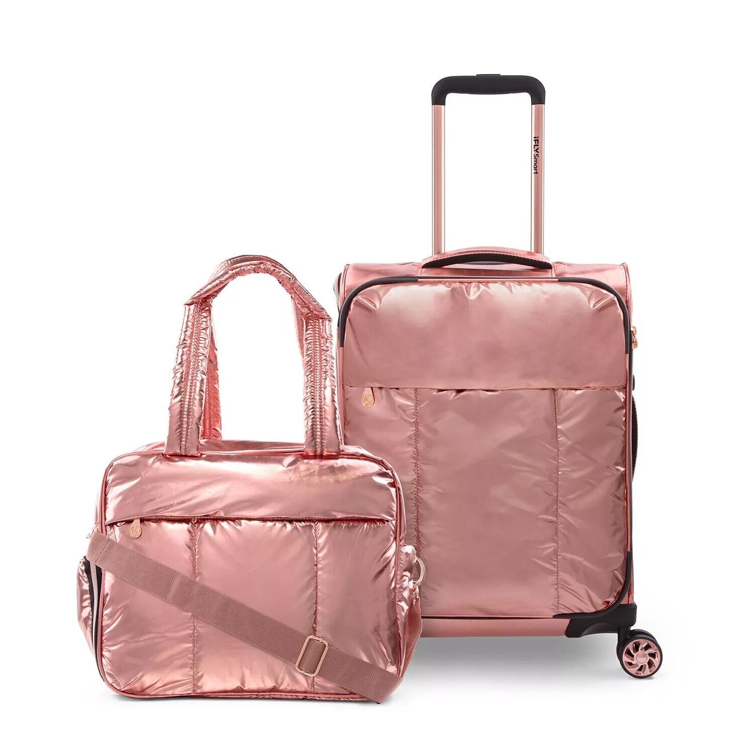 Ifly Smart Glow Collection 2-piece Carry-on Travel Set, Rose Gold