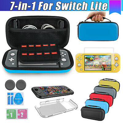 For Nintendo Switch Lite Carrying Case Bag+shell Cover+tempered Glass Protector
