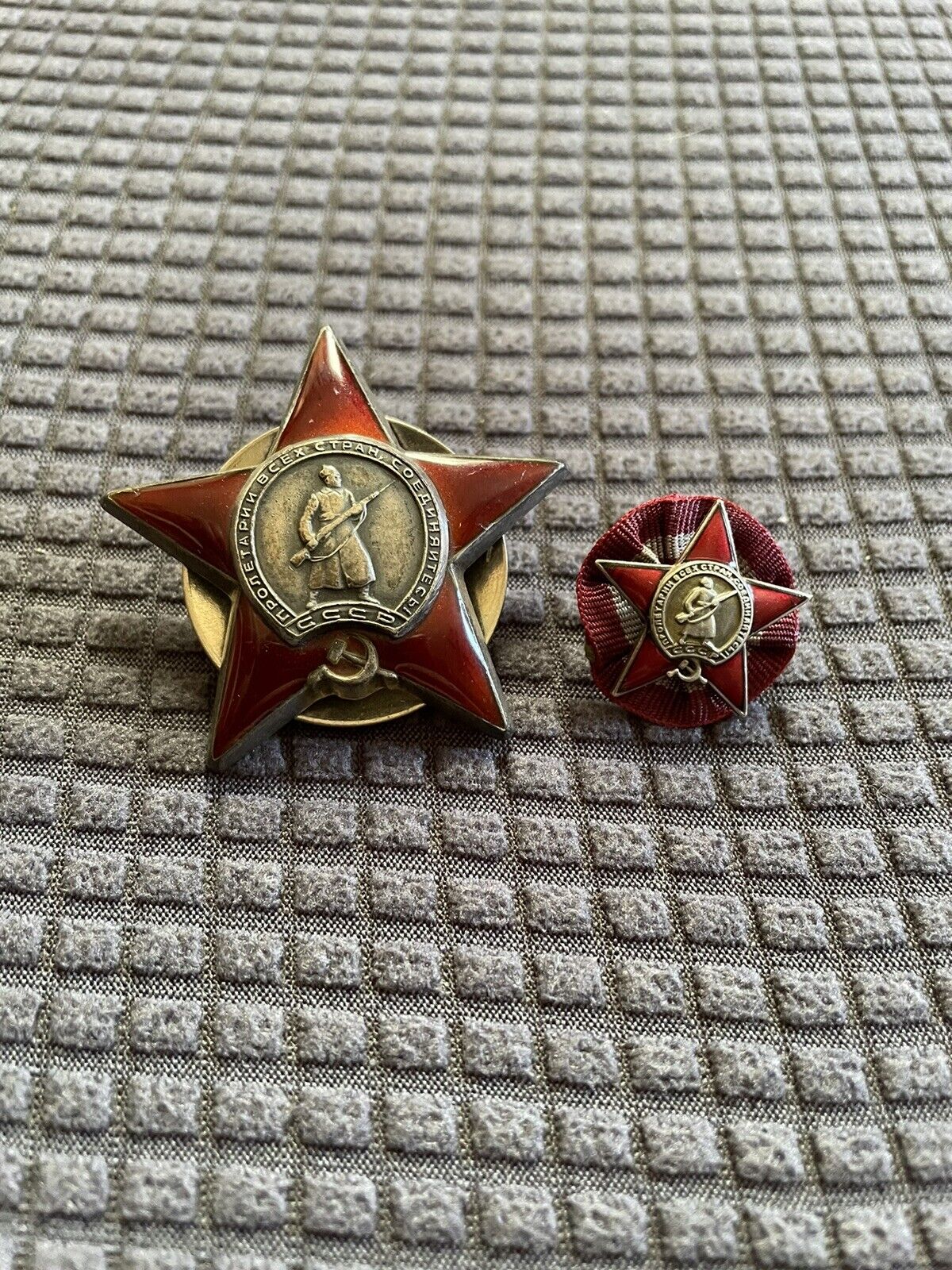 Soviet Order Of The Red Star And Miniature Wwii Ww2 Medal Award