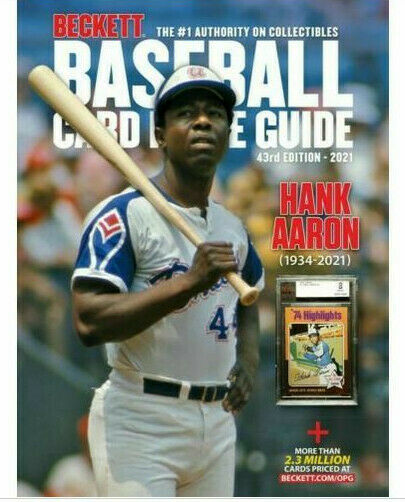 New 2021 Beckett Baseball Card Annual Price Guide 43rd Edition With Hank Aaron