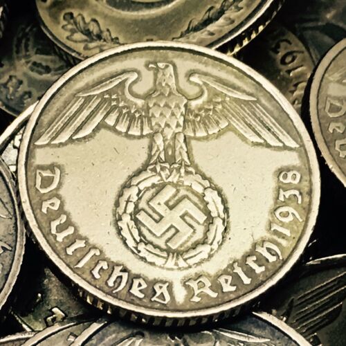 Rare World War 2 Germany 5 Rp Reichspfennig Aluminum Bronze Coin