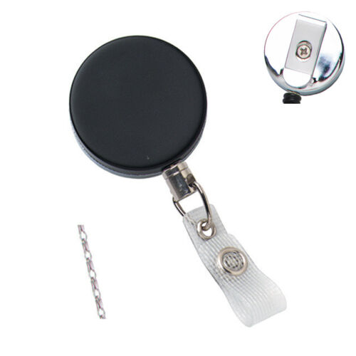 Heavy Duty Metal Retractable Badge Reel With Chain Pull - Belt Clip Id Holder