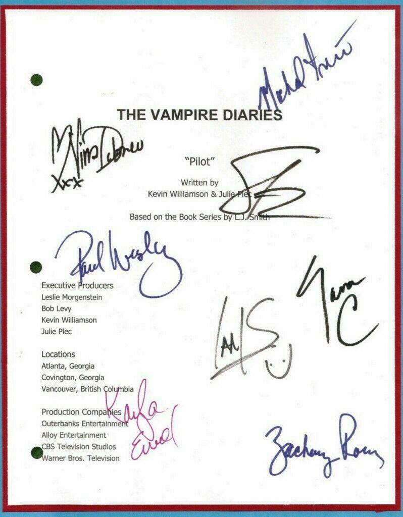 The Vampire Diaries Script Signed Rpt Nina Dobrev  Paul Wesley  Ian Somerhalder
