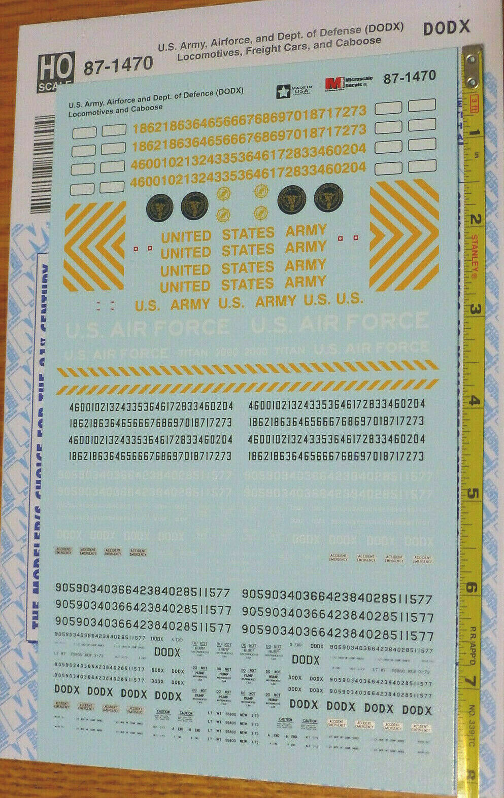 Microscale Decal #87-1470 U.s. Army, Airforce, And Dept. Of Defense (dodx) Loco&